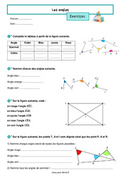 Les angles - Exercices de géométrie pour la  : 8ème Harmos - PDF à imprimer