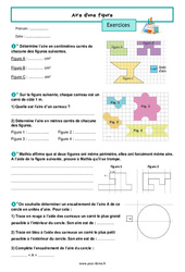 Aire d'une figure - Exercices de grandeurs et mesures pour la  : 8ème Harmos - PDF à imprimer