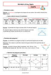 Périmètre d’une figure - Cours de grandeurs et mesures pour la  : 8ème Harmos - PDF à imprimer