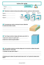 Volume d'un solide - Exercices de géométrie pour la  : 8ème Harmos - PDF à imprimer