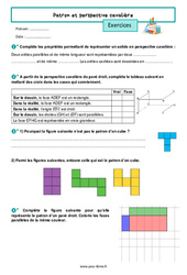 Patron et perspective cavalière - Exercices de géométrie pour la  : 8ème Harmos - PDF à imprimer