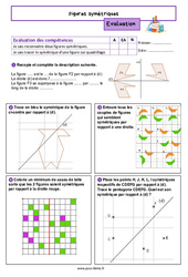 Figures symétriques - Examen Evaluation de géométrie pour la  : 8ème Harmos - PDF à imprimer