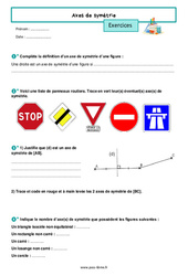 Axes de symétrie - Exercices de géométrie pour la  : 8ème Harmos - PDF à imprimer