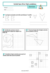 Symétrique d'une figure complexe - Exercices de géométrie pour la  : 8ème Harmos - PDF à imprimer