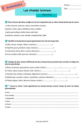 Les champs lexicaux - Exercices de vocabulaire pour la  : 8ème Harmos - PDF à imprimer