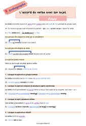 L’accord du verbe avec son sujet - Cours d'orthographe pour la  : 8ème Harmos - PDF à imprimer
