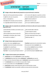 Homophones grammaticaux (ai/et/es/est - son/sont) - Exercices d'orthographe pour la  : 8ème Harmos - PDF à imprimer