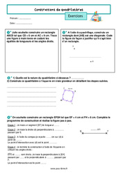 Constructions de quadrilatères - Exercices de géométrie pour la  : 8ème Harmos - PDF à imprimer