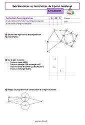 Représentation et construction de figures complexes - Examen Evaluation de géométrie pour la  : 8ème Harmos - PDF à imprimer