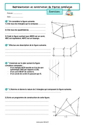 Représentation et construction de figures complexes - Exercices de géométrie pour la  : 8ème Harmos - PDF à imprimer