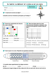 Se repérer, se déplacer sur un plan ou sur une carte - Exercices de géométrie pour la  : 8ème Harmos - PDF à imprimer