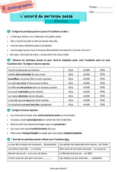 L’accord du participe passé - Exercices d'orthographe pour la  : 8ème Harmos - PDF à imprimer