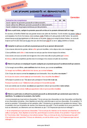 Les pronoms démonstratifs et possessifs - Examen Evaluation de grammaire pour la  : 8ème Harmos - PDF à imprimer