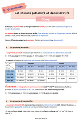 Les pronoms démonstratifs et possessifs - Cours de grammaire pour la  : 8ème Harmos - PDF à imprimer