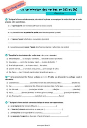 La terminaison des verbes en [é] et [è] - Exercices d'orthographe pour la  : 8ème Harmos - PDF à imprimer