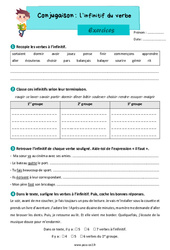 Infinitif du verbe - Exercices de conjugaison : 5ème Harmos - PDF à imprimer