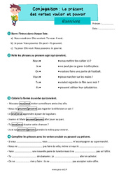 Le présent des verbes vouloir et pouvoir - Exercices de conjugaison : 5ème Harmos - PDF à imprimer