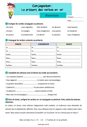 Le présent des verbes en - er - Exercices de conjugaison : 5ème Harmos - PDF à imprimer