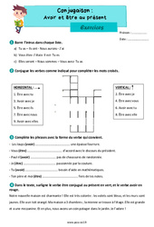 Avoir et être au présent - Exercices de conjugaison : 5ème Harmos - PDF à imprimer