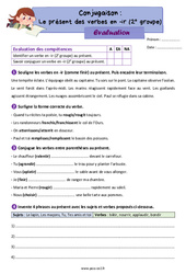 Le présent des verbes en - ir (2e groupe) - Évaluation de conjugaison : 5ème Harmos - PDF à imprimer