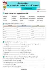 Le présent des verbes en - ir (2e groupe) - Exercices de conjugaison : 5ème Harmos - PDF à imprimer