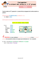 Le présent des verbes en - ir (2e groupe) - Cours, Leçon de conjugaison : 5ème Harmos - PDF gratuit à imprimer