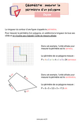 Mesurer le périmètre d’un polygone - Cours, Leçon de géométrie : 5ème Harmos - PDF gratuit à imprimer