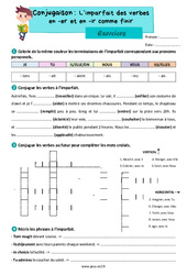 L’imparfait des verbes en - er et - ir comme finir - Exercices de conjugaison : 5ème Harmos - PDF à imprimer