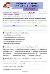 Les verbes avoir et être à l’imparfait - Évaluation de conjugaison : 5ème Harmos - PDF à imprimer