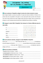 Les verbes voir et prendre à l'imparfait - Exercices de conjugaison : 5ème Harmos - PDF à imprimer