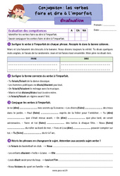 Les verbes faire et dire à l'imparfait - Évaluation de conjugaison : 5ème Harmos - PDF à imprimer