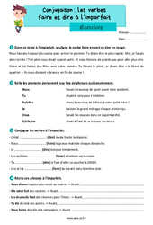 Les verbes faire et dire à l'imparfait - Exercices de conjugaison : 5ème Harmos - PDF à imprimer