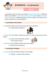 La ponctuation - Cours, Leçon de grammaire : 5ème Harmos - PDF à imprimer