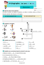 Les sons ein et ien - Exercices d'orthographe : 5ème Harmos - PDF à imprimer