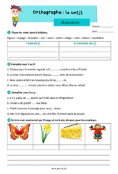 Son [j] - Exercices d'orthographe : 5ème Harmos - PDF à imprimer