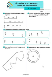 Utiliser des outils de tracés - Exercices de grandeurs et mesures : 5ème Harmos - PDF à imprimer