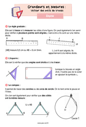 Utiliser des outils de tracés - Cours, Leçon de grandeurs et mesures : 5ème Harmos - PDF gratuit à imprimer