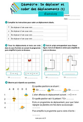 Se déplacer et coder des déplacements (1) - Exercices de géométrie : 5ème Harmos - PDF à imprimer