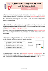 Se déplacer et coder des déplacements (1) - Cours, Leçon de géométrie : 5ème Harmos - PDF gratuit à imprimer