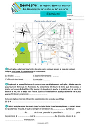 Se repérer, décrire ou exécuter des déplacements, sur un plan ou sur une carte - Exercices de géométrie : 5ème Harmos - PDF à imprimer