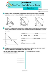 Décrire et reproduire une figure - Exercices de géométrie : 5ème Harmos - PDF à imprimer