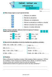 Utiliser une calculatrice - Exercices de calcul : 5ème Harmos - PDF à imprimer