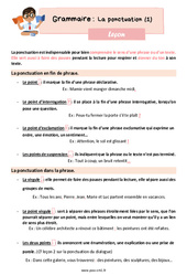 La ponctuation (dans la phrase et en fin de phrase) - Cours, Leçon de grammaire : 6ème Harmos - PDF gratuit à imprimer