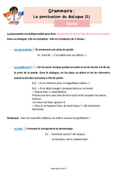 La ponctuation du dialogue - Cours, Leçon de grammaire : 6ème Harmos - PDF gratuit à imprimer