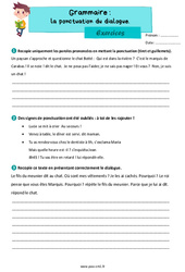 La ponctuation du dialogue - Exercices de grammaire : 6ème Harmos - PDF à imprimer