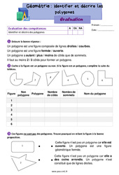 Identifier et décrire les polygones - Évaluation de géométrie : 6ème Harmos - PDF à imprimer