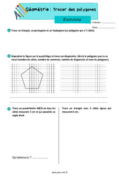 Tracer des polygones - Exercices de géométrie : 6ème Harmos - PDF à imprimer