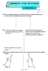 Tracer les triangles - Exercices de géométrie : 6ème Harmos - PDF à imprimer