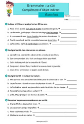 Exercice Le COI - Fiches complément d’objet indirect - Exercices de grammaire : 6ème Harmos - PDF à imprimer