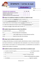 L’attribut du sujet - Évaluation de grammaire : 6ème Harmos - PDF à imprimer